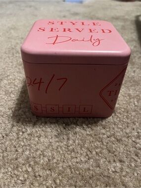 Fossil Pink Metal tin Watch box